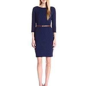 Sharango - W12 Navy Blue 3/4 Sleeve Midi Dress with pockets. Great Condition